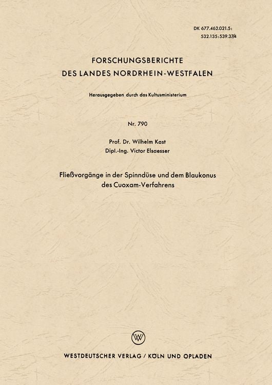 Produktbild: Flie&szlig;vorg&auml;nge in der Spinnd&uuml;se und dem Blaukonus des Cuoxam-Verfahrens