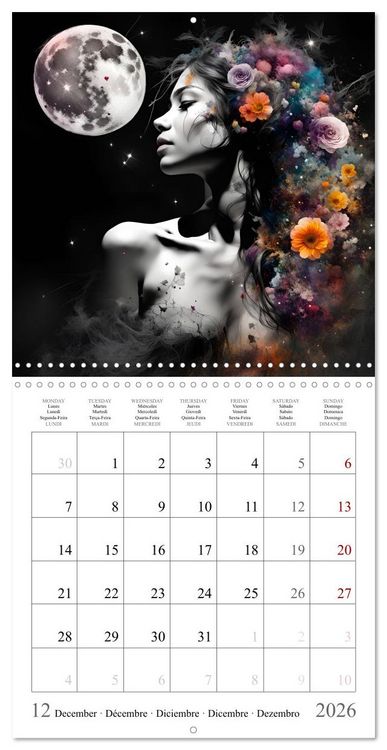 Produktbild: Silhouettes myst&eacute;rieuses (Calendrier mural carr&eacute; 2026 30x30 cm) Calendrier double avec une page pour vos prises de notes