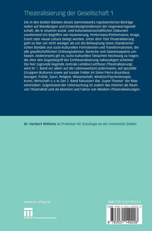 Produktbild: Theatralisierung der Gesellschaft