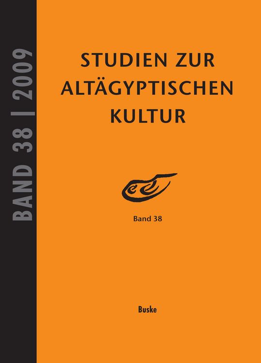 Produktbild: Studien zur Alt&auml;gyptischen Kultur Band 38