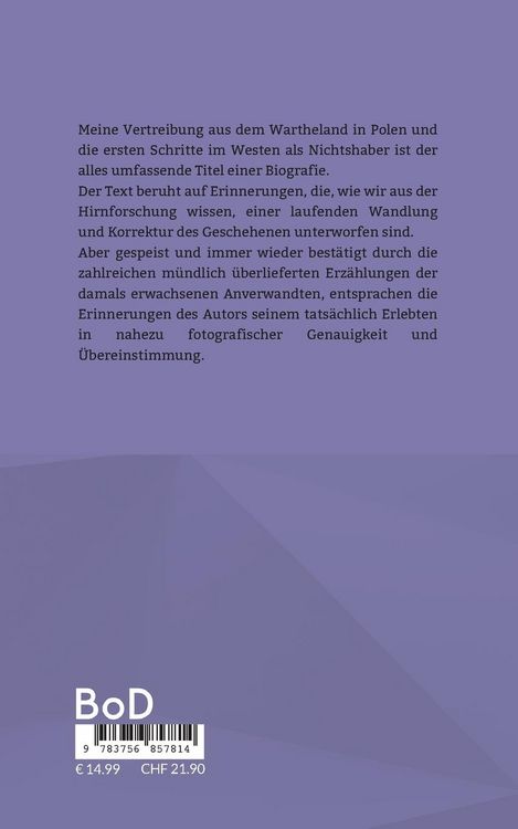Produktbild: Meine Vertreibung aus dem Wartheland & Die ersten Schritte im Westen als Nichtshaber