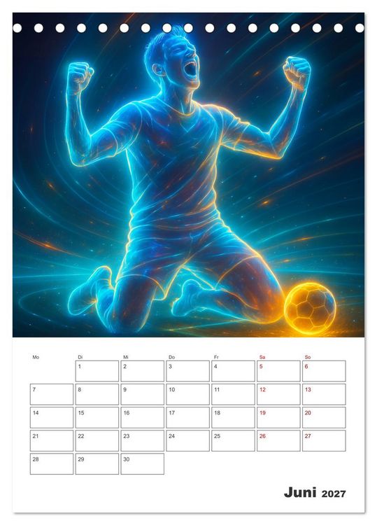 Produktbild: Vision Fu&szlig;ball Licht - Kraft - Spiel (Tischkalender 2027 DIN A5 hoch), CALVENDO Monatskalender