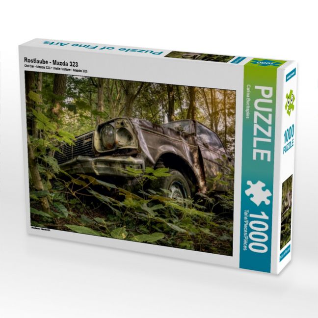 Produktbild: CALVENDO Puzzle Rostlaube - Mazda 323 | 1000 Teile Lege-Gr&ouml;&szlig;e 64x48cm Foto-Puzzle f&uuml;r gl&uuml;ckliche Stunden
