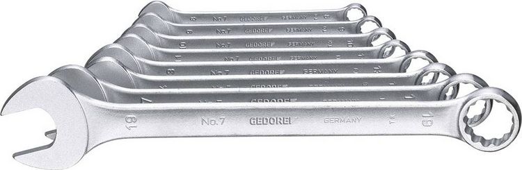 Produktbild: Ringmaulschl&uuml;sselsatz 7-080 8-tlg.SW 8-19mm Form A CV-Stahl GEDORE