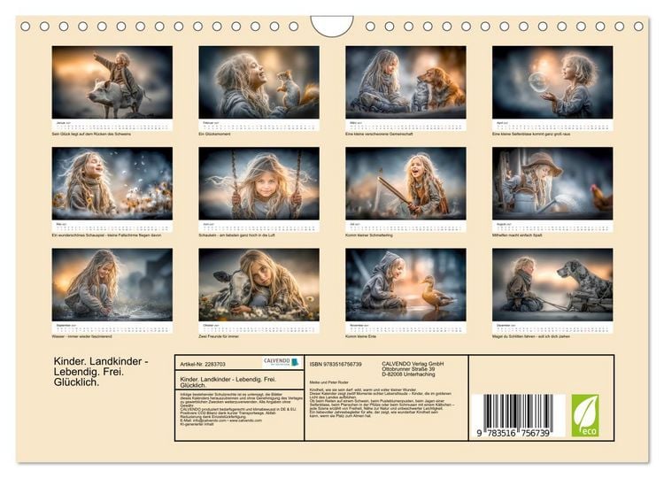 Produktbild: Kinder. Landkinder - Lebendig. Frei. Gl&uuml;cklich. (Wandkalender 2027 DIN A4 quer), CALVENDO Monatskalender