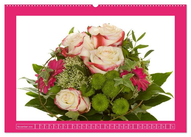 Produktbild: F&uuml;r jeden Monat ein Dankesch&ouml;n an Dich! - 12 Blumenstr&auml;u&szlig;e (hochwertiger Premium Wandkalender 2026 DIN A2 quer), Kunstdruck in Hochglanz
