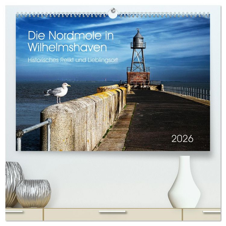 Produktbild: Die Nordmole in Wilhelmshaven. Historisches Relikt und Lieblingsort. (hochwertiger Premium Wandkalender 2026 DIN A2 quer), Kunstdruck in Hochglanz