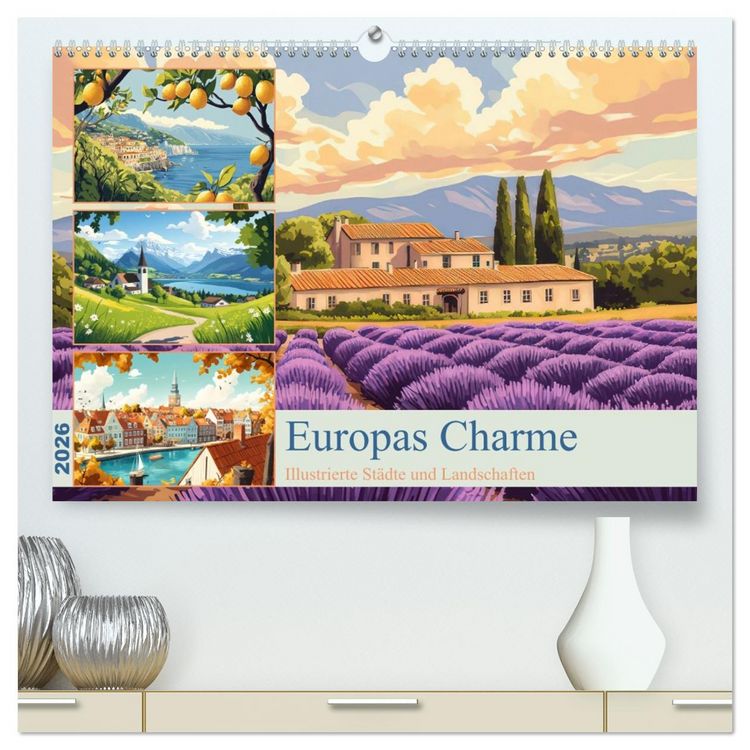 Produktbild: Europas Charme (hochwertiger Premium Wandkalender 2026 DIN A2 quer), Kunstdruck in Hochglanz