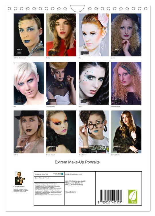 Produktbild: Extrem Make-Up Portraits (Wandkalender 2026 DIN A4 hoch), CALVENDO Monatskalender