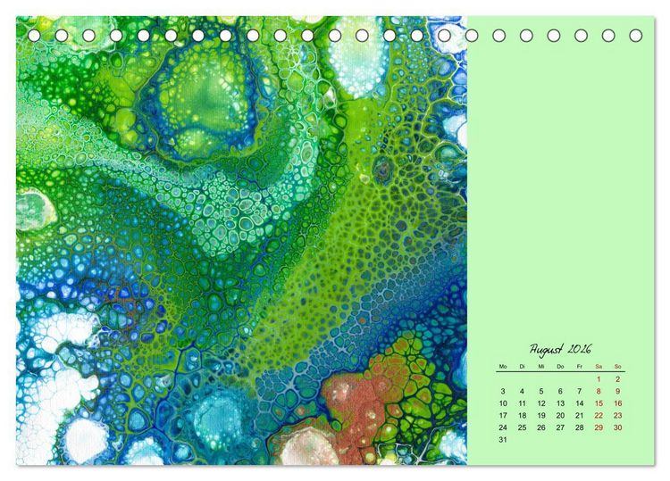 Produktbild: Farbfantasien - Pouring (Tischkalender 2026 DIN A5 quer), CALVENDO Monatskalender