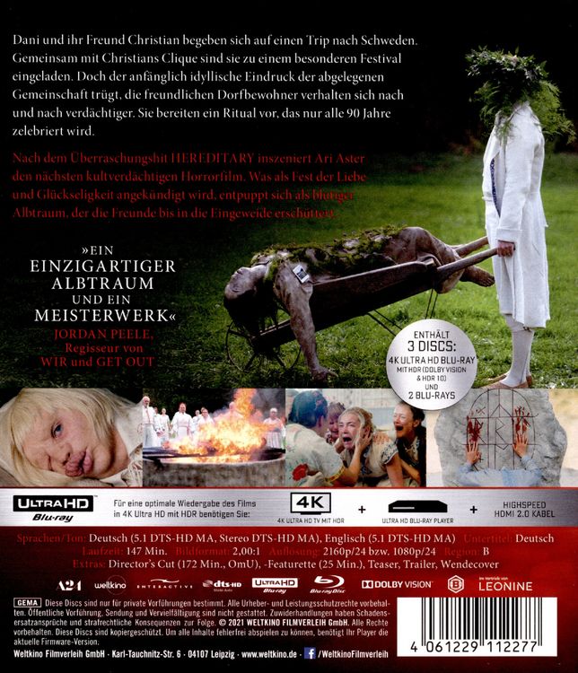 Produktbild: Midsommar - Das B&ouml;se wird ans Licht kommen (+ Blu-ray 2D Kinofassung + Blu-ray 2D Director's Cut)