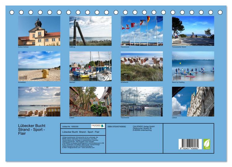 Produktbild: L&uuml;becker Bucht Strand - Sport - Flair (Tischkalender 2026 DIN A5 quer), CALVENDO Monatskalender