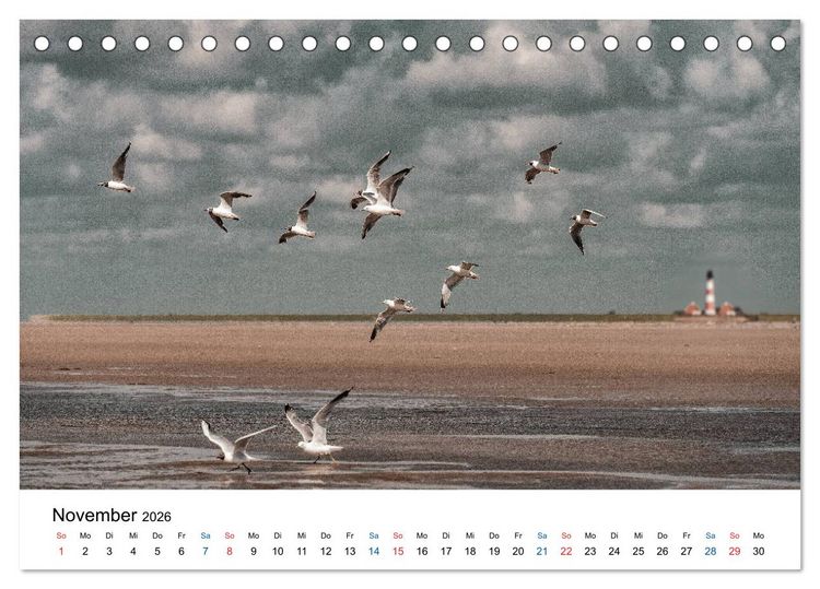 Produktbild: Lichtstimmungen in Sankt Peter-Ording (Tischkalender 2026 DIN A5 quer), CALVENDO Monatskalender