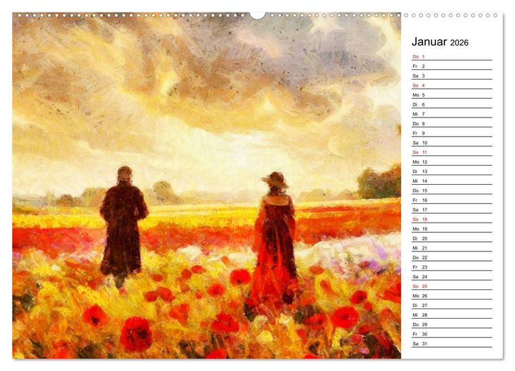 Produktbild: Fr&uuml;her Impressionismus (hochwertiger Premium Wandkalender 2026 DIN A2 quer), Kunstdruck in Hochglanz