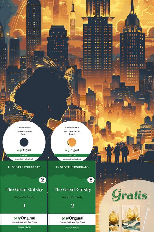 Produktbild: The Great Gatsby / Der gro&szlig;e Gatsby - 2 Teile (2 B&uuml;cher + 2 MP3-Audio-CD + exklusive Extras) - Frank-Lesemethode