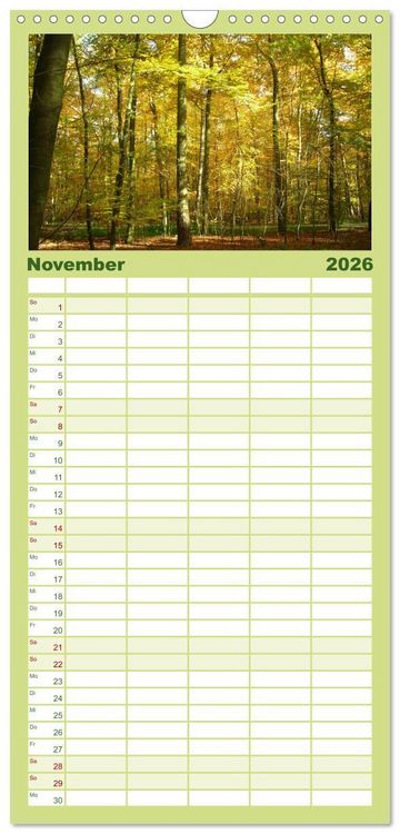 Produktbild: Familienplaner 2026 - Oasen der Ruhe 2026 / Geburtstagskalender mit 5 Spalten (Wandkalender, 21 x 45 cm) CALVENDO