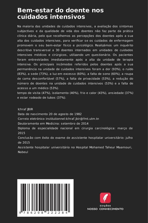 Produktbild: Bem-estar do doente nos cuidados intensivos