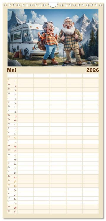 Produktbild: Familienplaner 2026 - Alt, aber nicht leise mit 5 Spalten (Wandkalender, 21 x 45 cm) CALVENDO