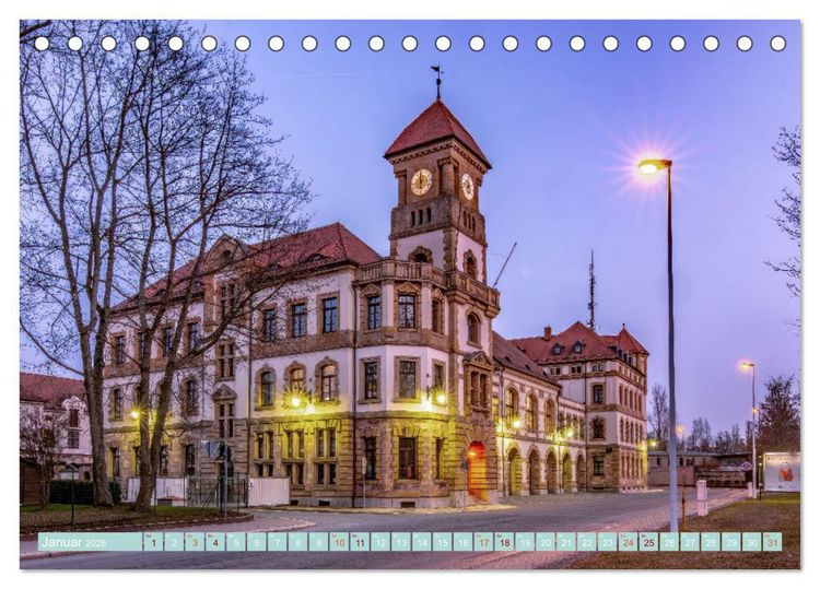 Produktbild: Chemnitz zur blauen Stunde (Tischkalender 2026 DIN A5 quer), CALVENDO Monatskalender