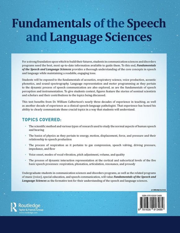 Produktbild: Fundamentals of the Speech and Language Sciences