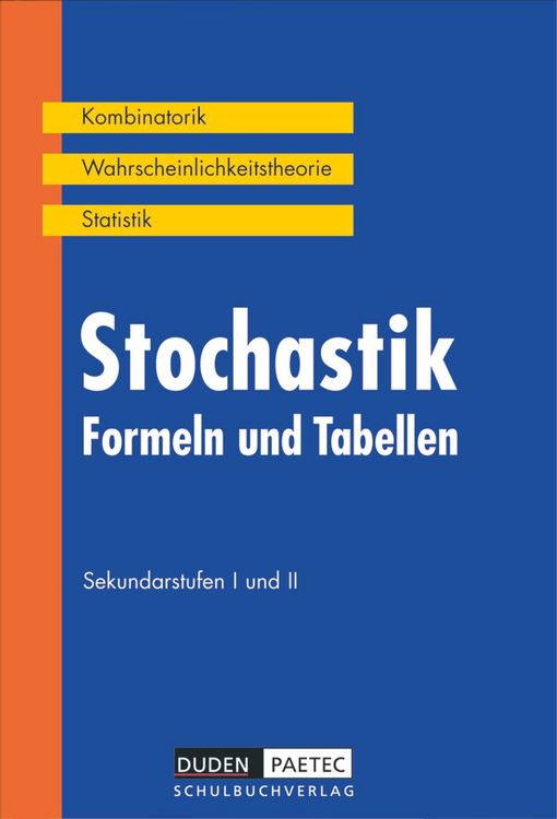 Produktbild: Duden Formeln und Tabellen. Stochastik Sekundarstufen I und II. RSR