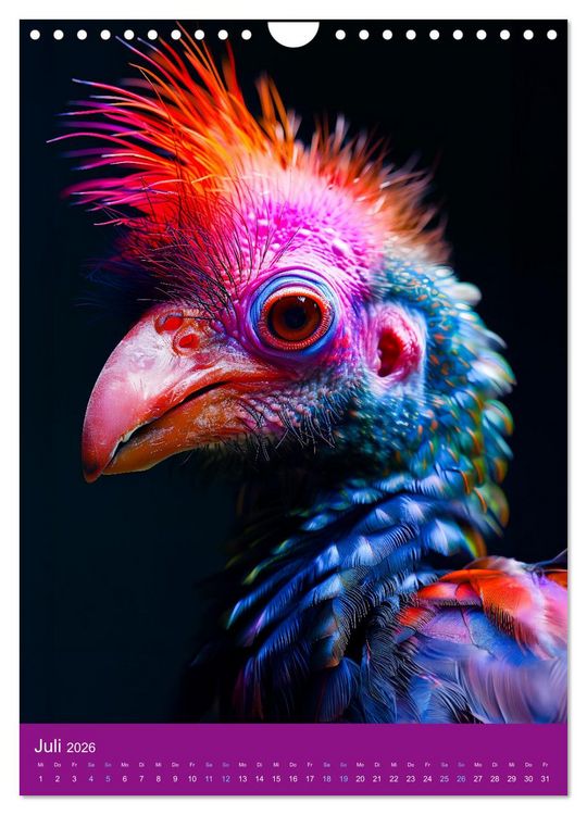 Produktbild: Neon-Evolution - Fluoreszierende Fantasietiere der KI-Welt (Wandkalender 2026 DIN A4 hoch), CALVENDO Monatskalender