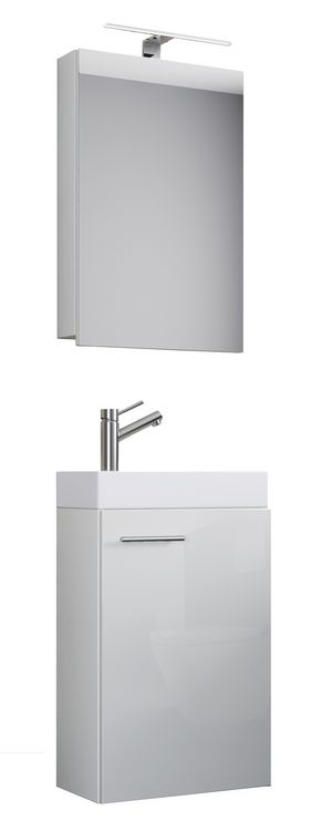 Produktbild: 3-tlg G&auml;ste WC Waschplatz Waschtisch Slito Schrank