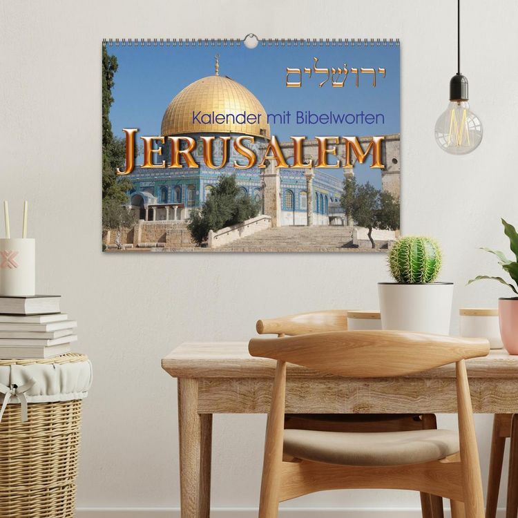 Produktbild: Jerusalem. Kalender mit Bibelworten (Wandkalender 2026 DIN A3 quer), CALVENDO Monatskalender