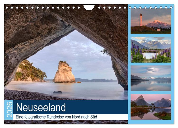 Produktbild: Neuseeland - Eine fotografische Rundreise von Nord nach S&uuml;d (Wandkalender 2026 DIN A4 quer), CALVENDO Monatskalender