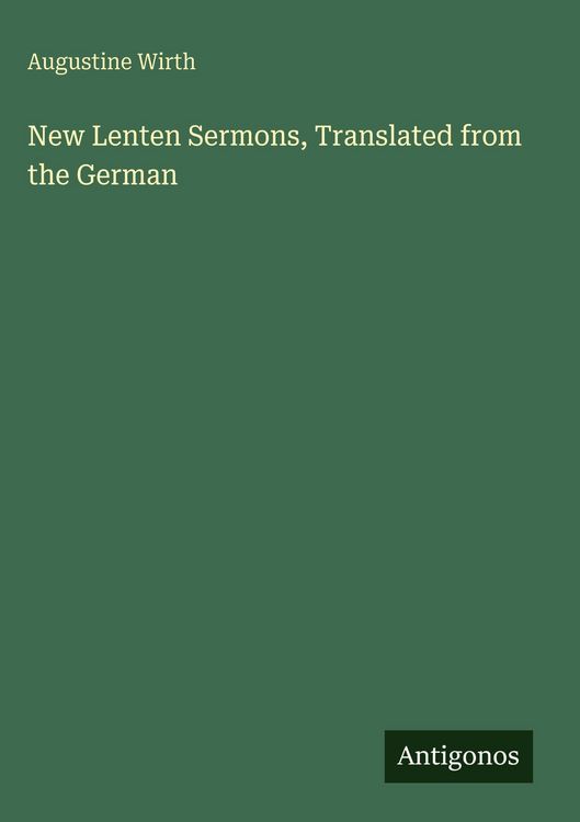 Produktbild: New Lenten Sermons, Translated from the German