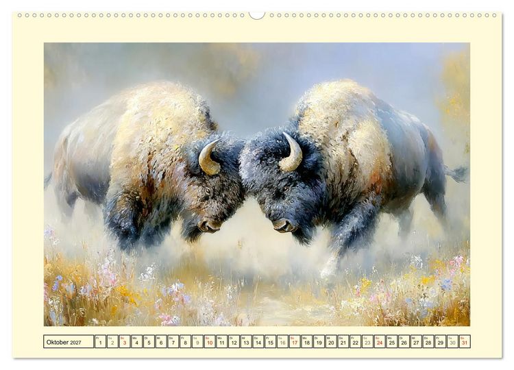 Produktbild: Bisons. Nordamerikas gewaltige Wildrinder (hochwertiger Premium Wandkalender 2027 DIN A2 quer), Kunstdruck in Hochglanz