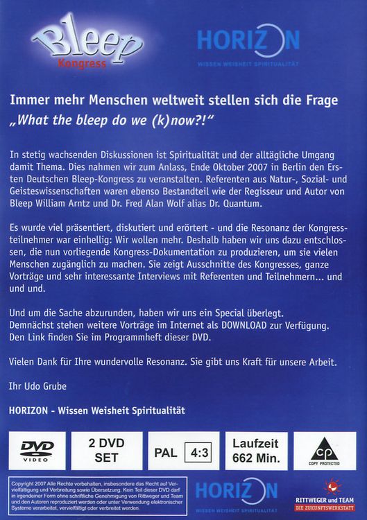 Produktbild: Bleep - Kongress Berlin 26.-28.10.2007 [2 DVDs]