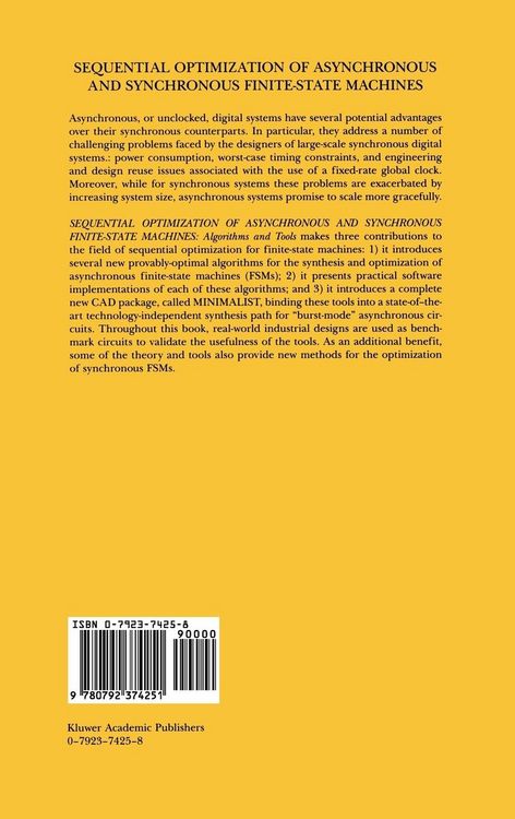 Produktbild: Sequential Optimization of Asynchronous and Synchronous Finite-State Machines