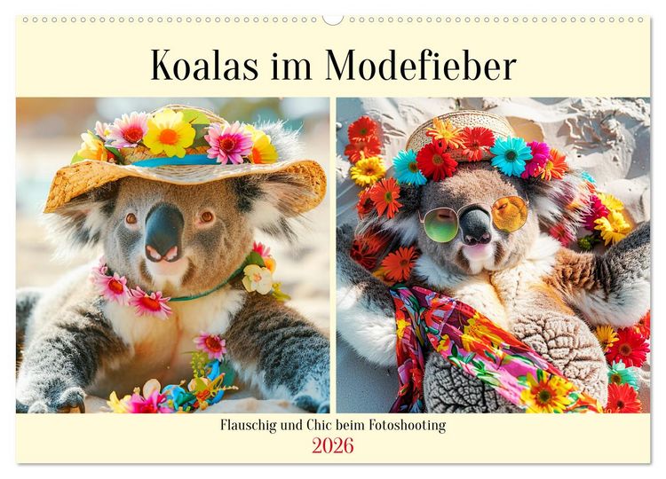Produktbild: Koalas im Modefieber. Flauschig und Chic beim Fotoshooting (Wandkalender 2026 DIN A2 quer), CALVENDO Monatskalender