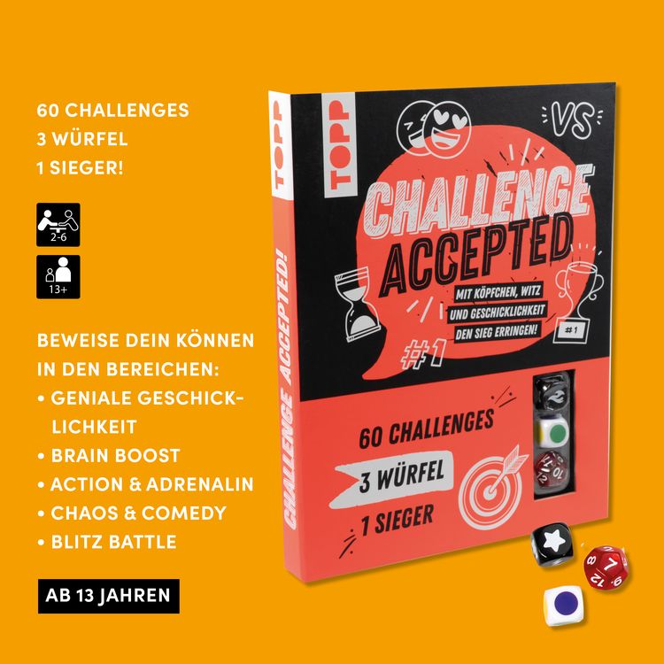 Produktbild: Challenge accepted! Mit 3 W&uuml;rfeln und 60 Challenges