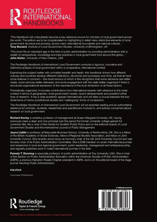 Produktbild: The Routledge Handbook of International Local Government