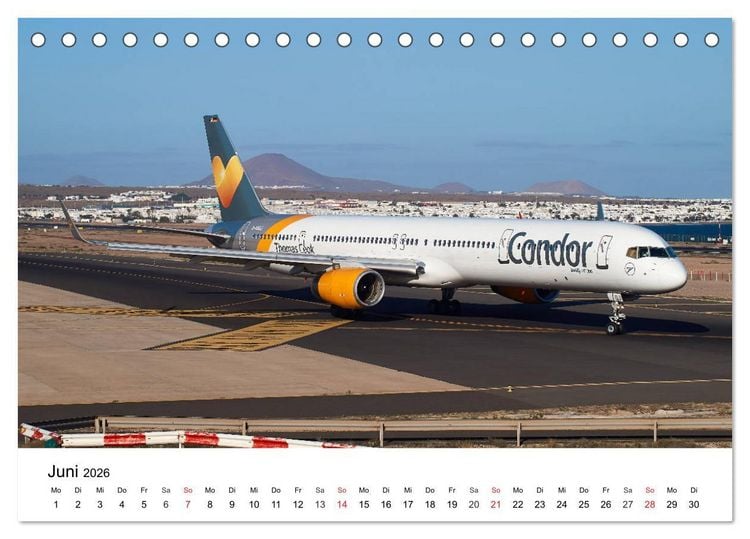 Produktbild: Die sch&ouml;nsten Airliner (Tischkalender 2026 DIN A5 quer), CALVENDO Monatskalender