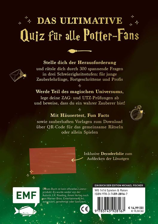 Produktbild: Das magische Quiz f&uuml;r Harry Potter-Fans