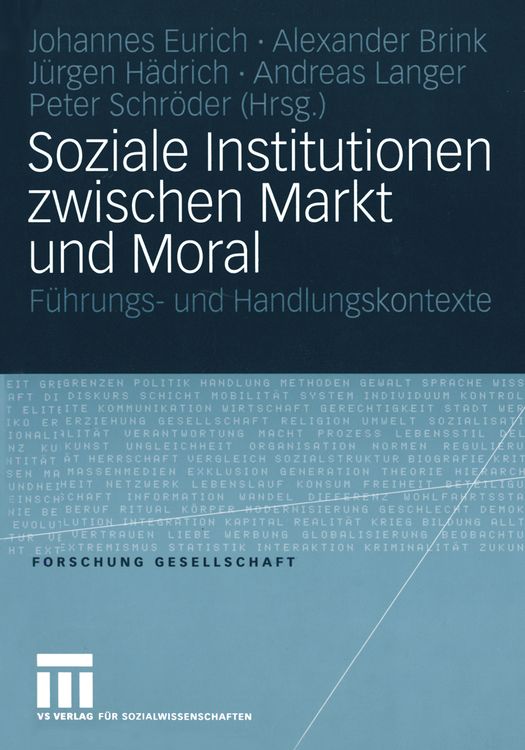 Produktbild: Soziale Institutionen zwischen Markt und Moral