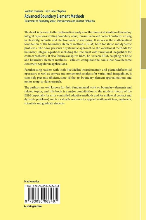 Produktbild: Advanced Boundary Element Methods