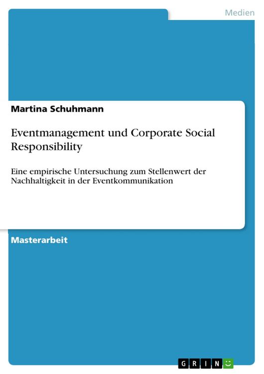Produktbild: Eventmanagement und Corporate Social Responsibility