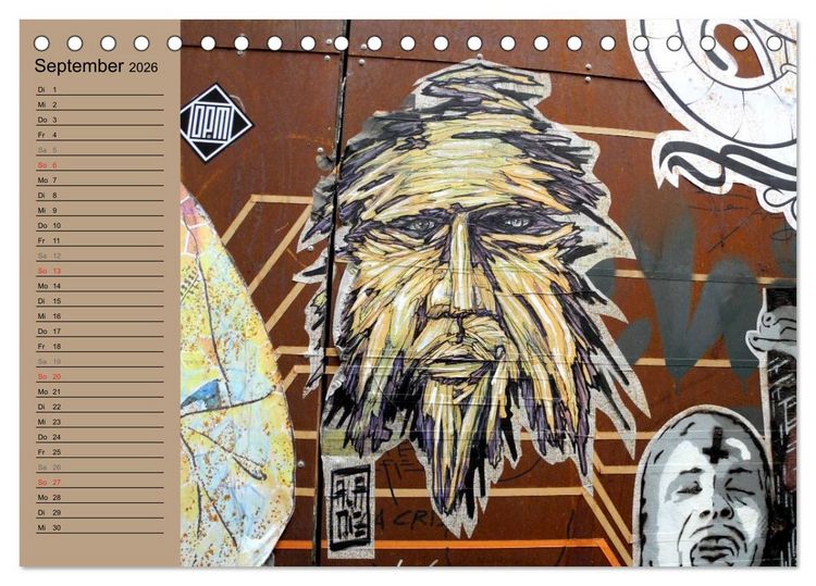 Produktbild: Street-Art Berlin (Tischkalender 2026 DIN A5 quer), CALVENDO Monatskalender
