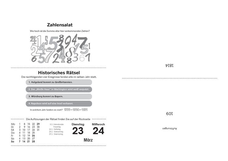 Produktbild: Fit im Kopf - der Gehirnjogging-Kalender 2027