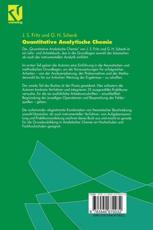 Produktbild: Quantitative Analytische Chemie