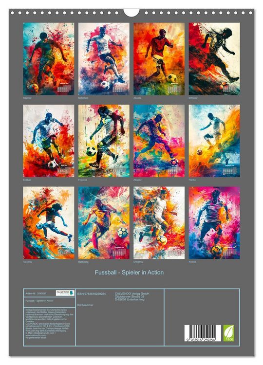 Produktbild: Fussball - Spieler in Action (Wandkalender 2026 DIN A3 hoch), CALVENDO Monatskalender