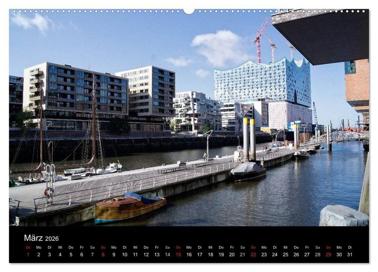 Produktbild: Hafencity Hamburg &ndash; die Perspektive (Wandkalender 2026 DIN A2 quer), CALVENDO Monatskalender