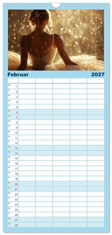 Produktbild: Familienplaner 2027 - Ballerinas in Diamanten mit 5 Spalten (Wandkalender, 21 x 45 cm) CALVENDO