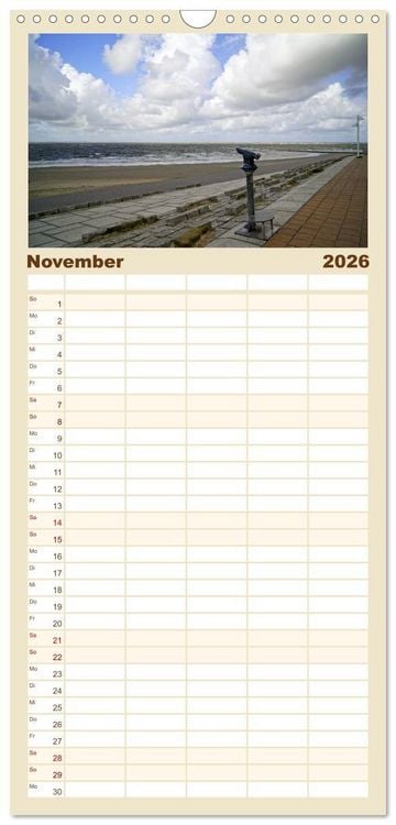 Produktbild: Familienplaner 2026 - Norderney - von barfu&szlig; bis Lackschuh mit 5 Spalten (Wandkalender, 21 x 45 cm) CALVENDO