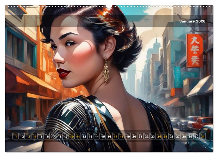 Produktbild: Yolanda's portraits, a graphic portfolio (Wall Calendar 2026 DIN A2 landscape), CALVENDO 12 Month Wall Calendar