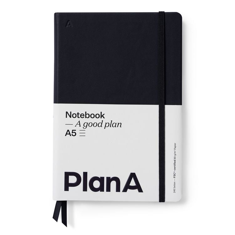 Produktbild: Notizbuch A5 Hardcover Liniert Midnight Black